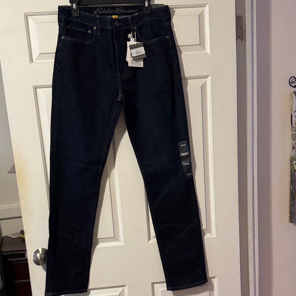 Eddie Bauer Men’s Navy Slim Straight Jeans